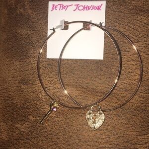 Betsey Johnson Heart and key earrings